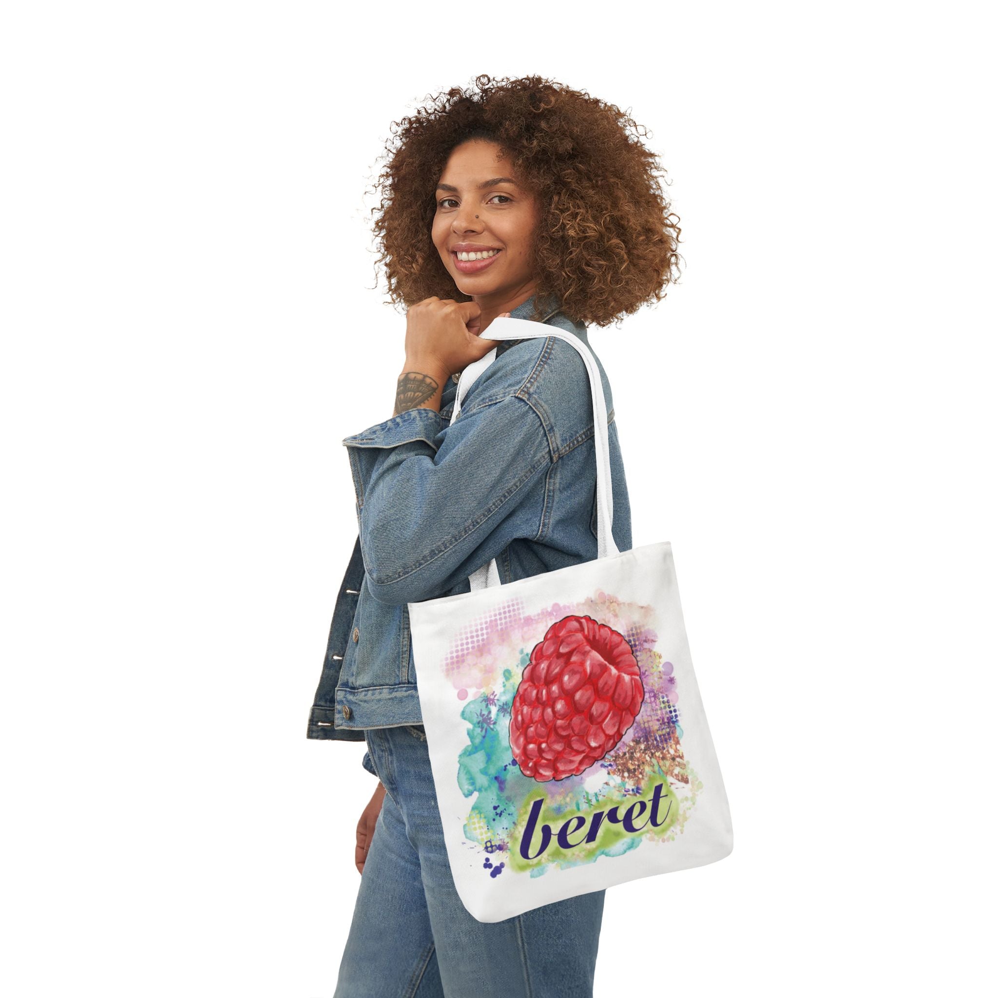 'Raspberry Beret'- Canvas Tote