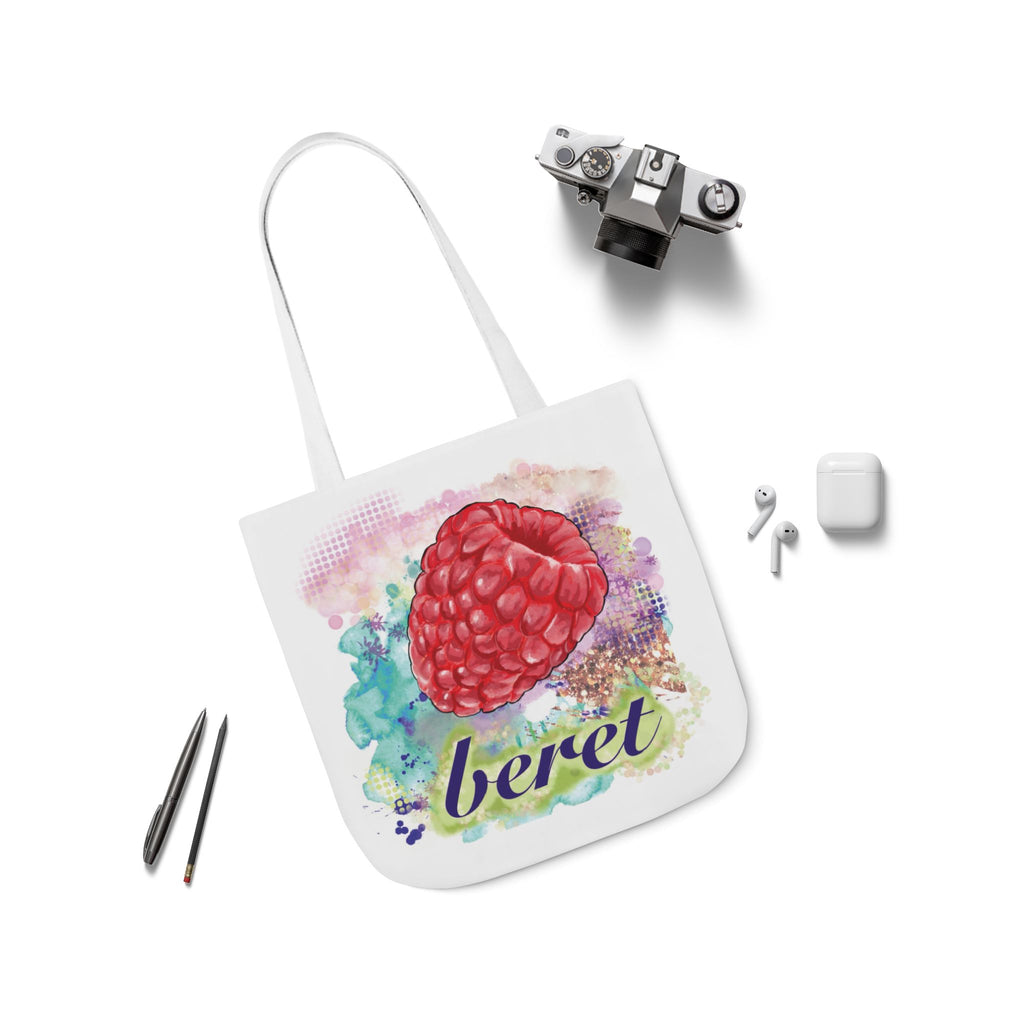 'Raspberry Beret'- Canvas Tote