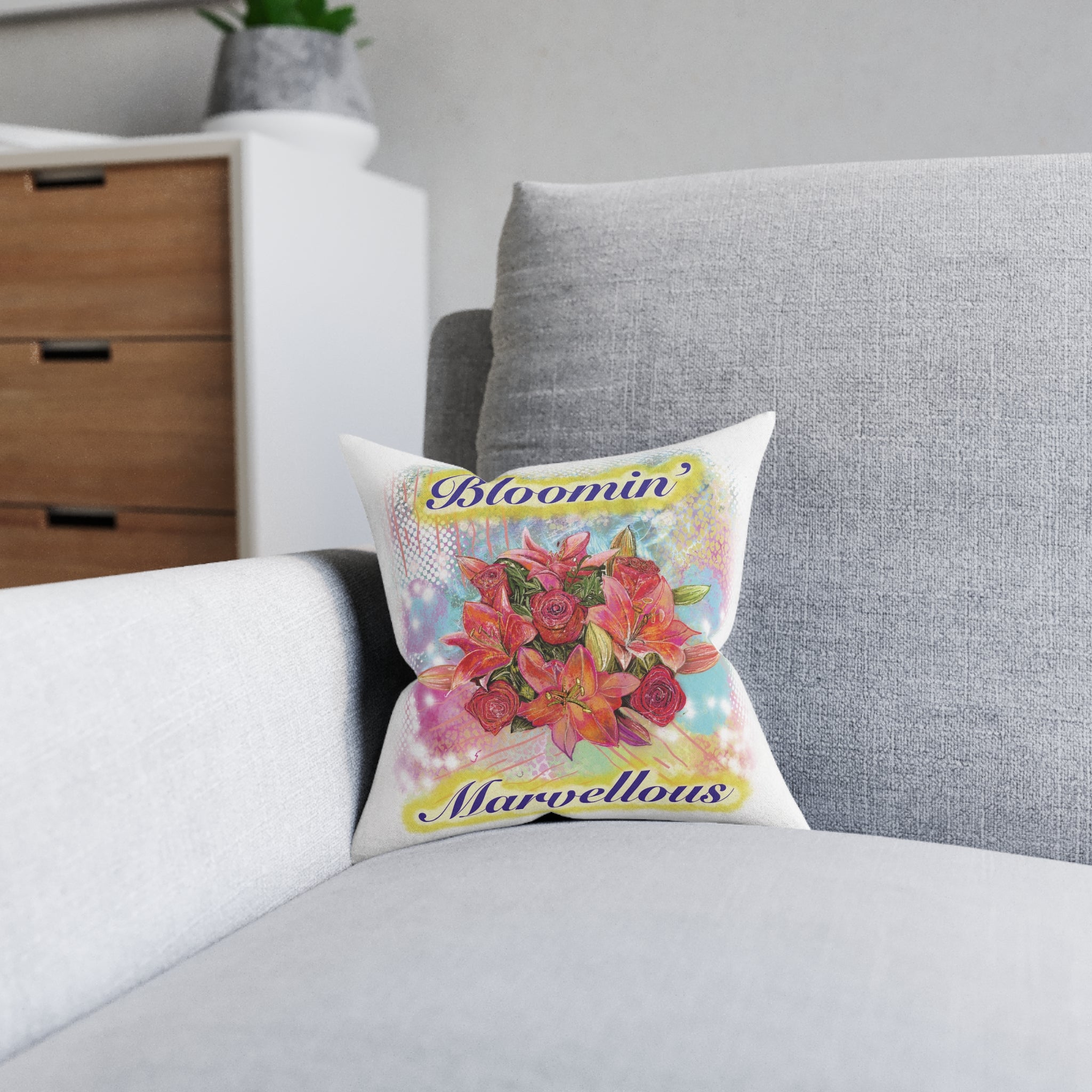 Bloomin' Marvellous Floral Square Cushion