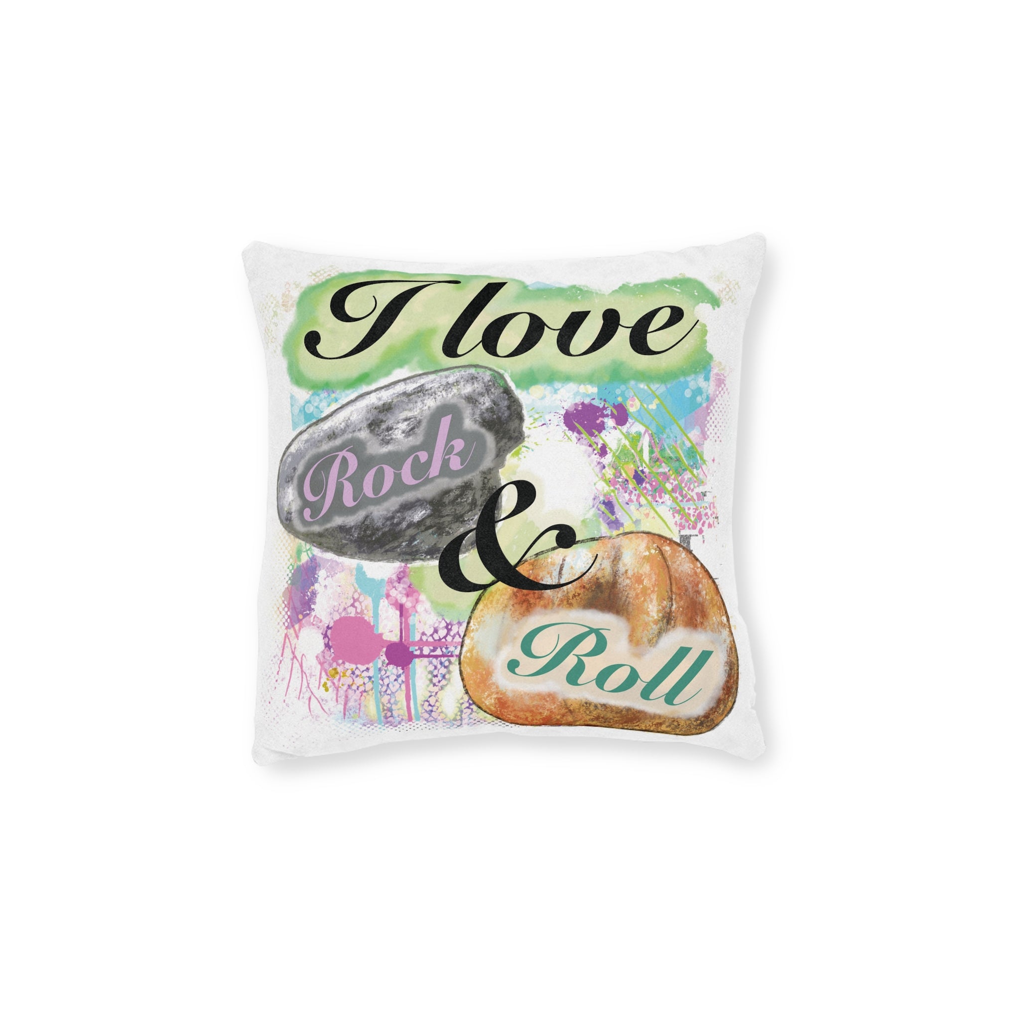 'I Love Rock & Roll' Square Cushion