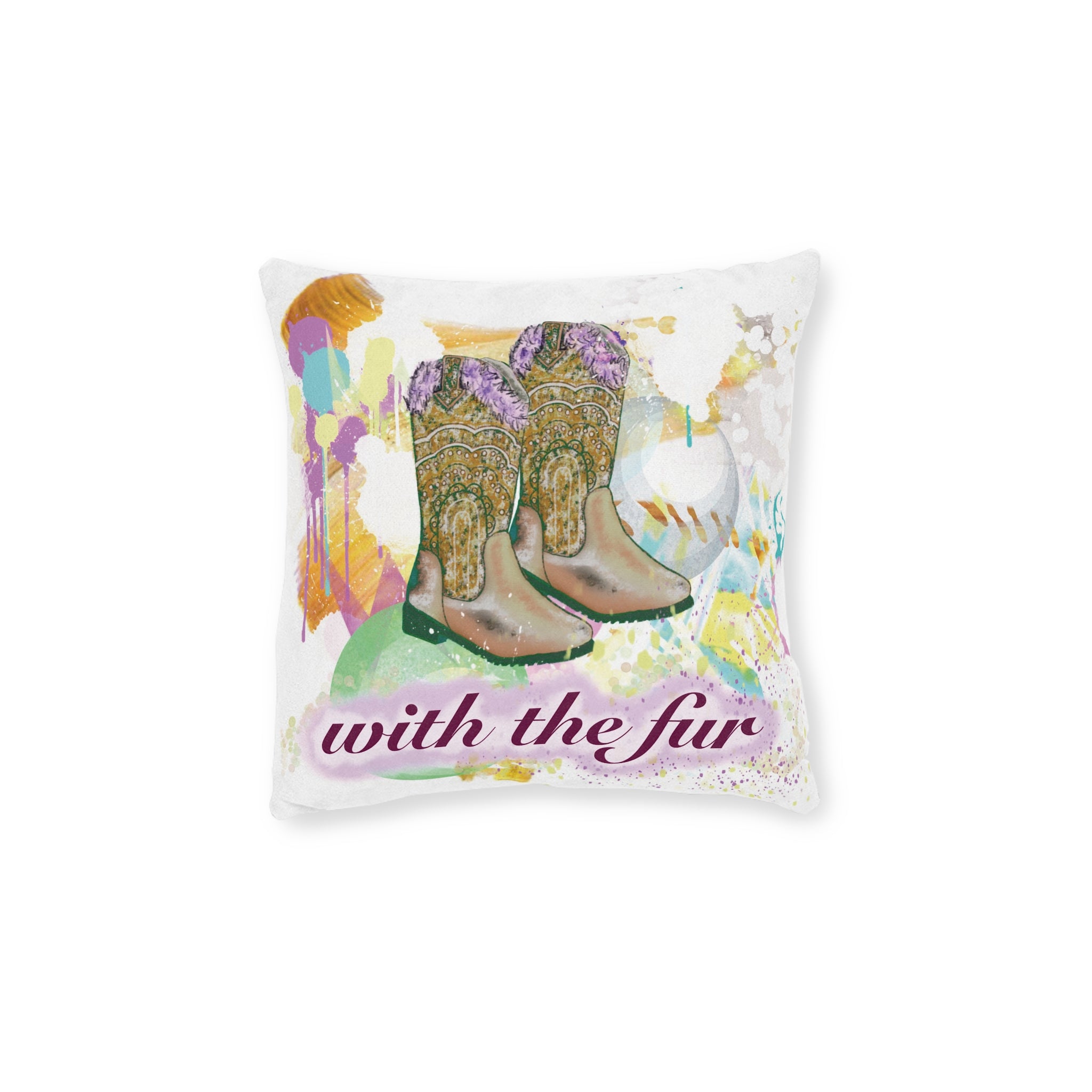Boots 'with the fur' Square Cushion