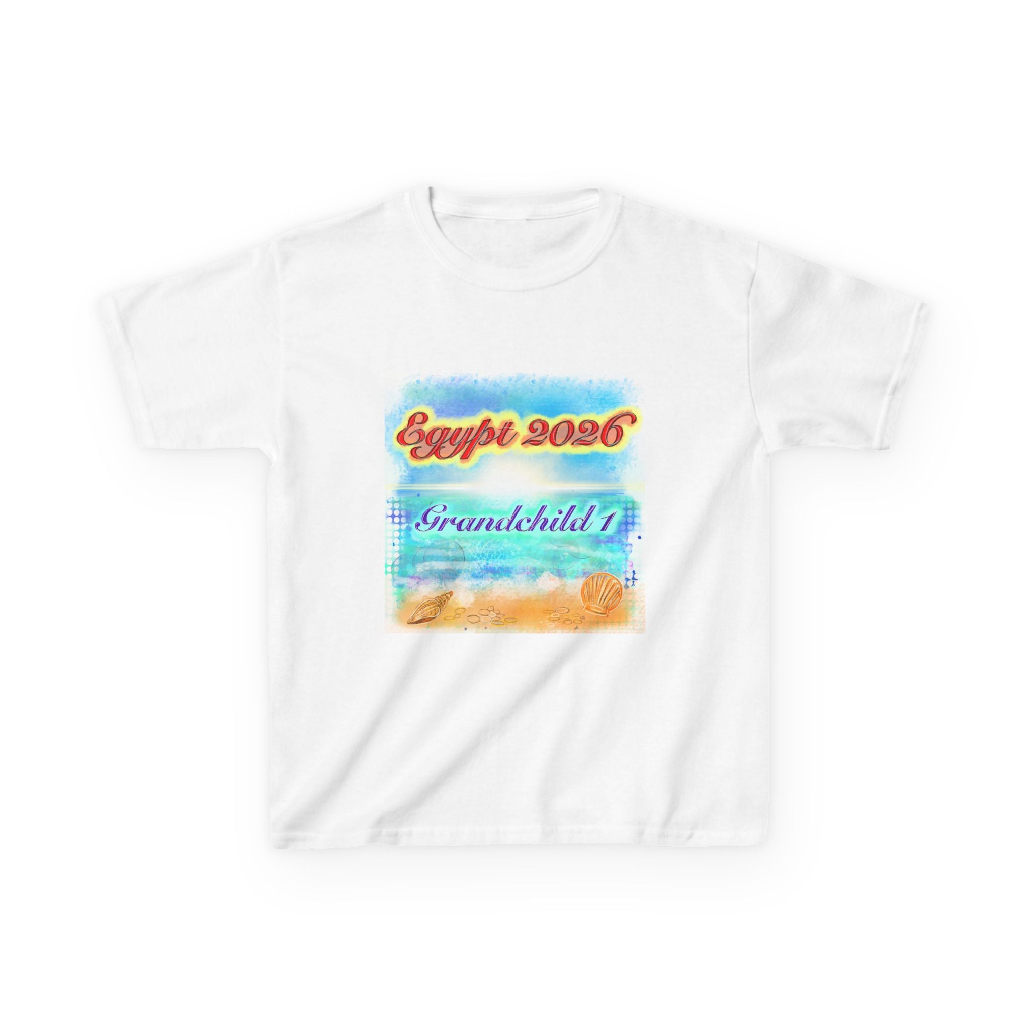 1 Kids Tee — "Egypt 2026 Grandchild" Beach Vacation Souvenir
