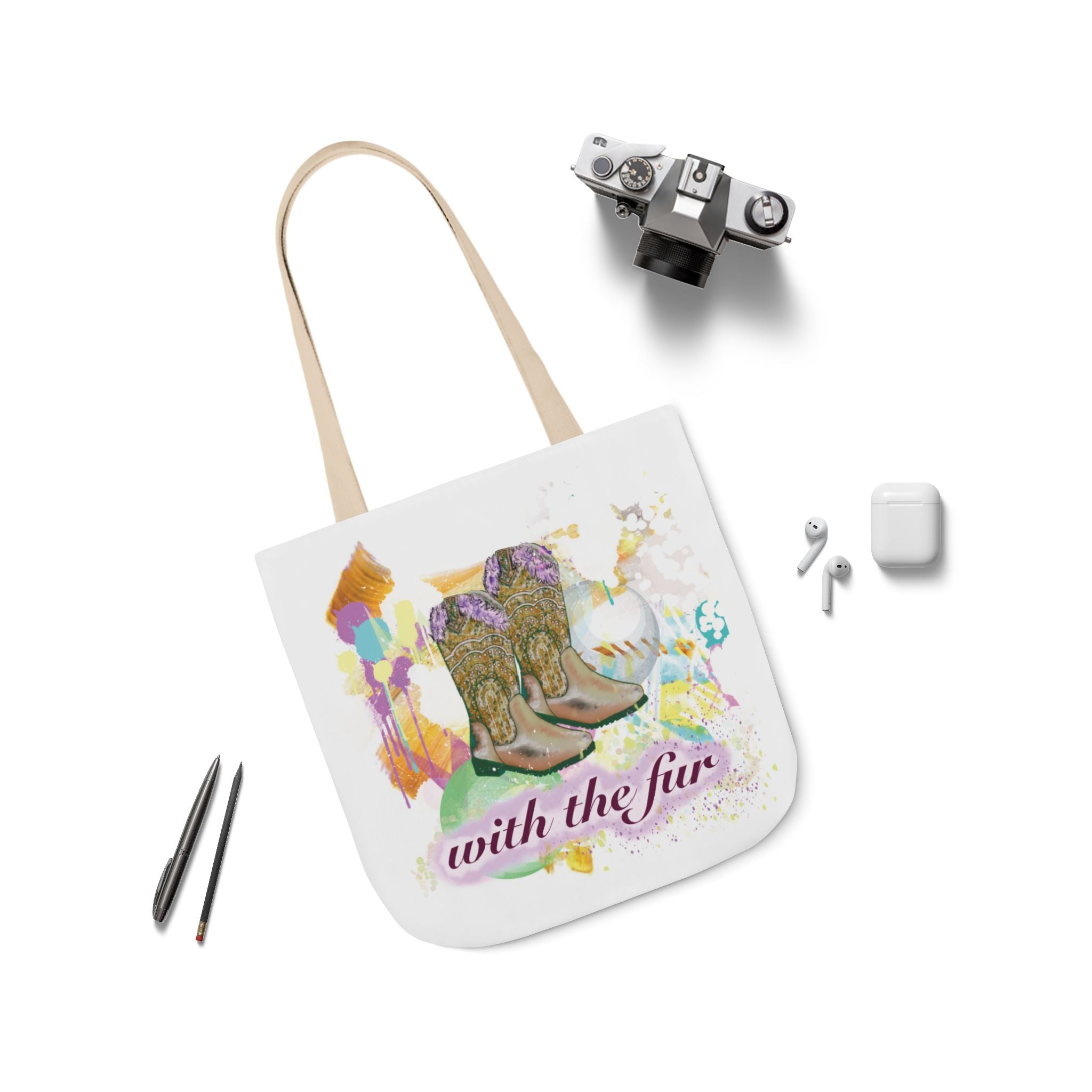 "Boots with the fur"- Canvas Tote