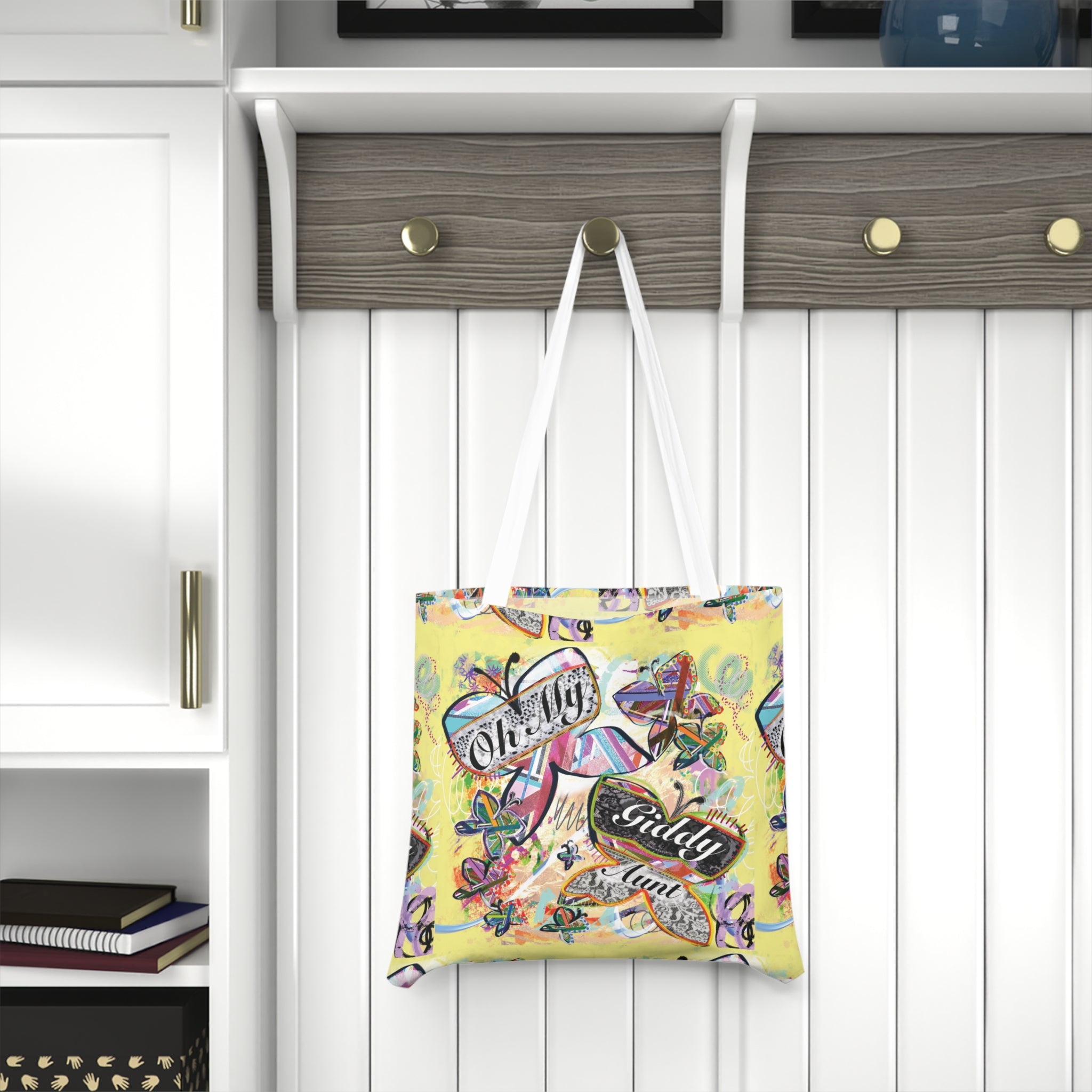 "Oh My Giddy Aunt" All-Over Print- Shoulder Tote